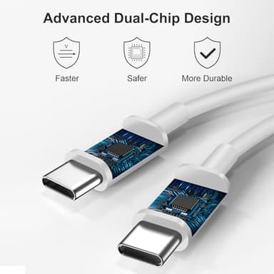 45W Type C Charger, 10FT USB C Charger 2-Pack iPhone 15 16 Charger with iPhone 16/16 Plus/16 Pro/16 Pro Max/iPhone 15/15 Pro Max/iPad Pro/AirPods/Galaxy S25 S24 S23 S22 S21,Android Charger(White) - Image 2