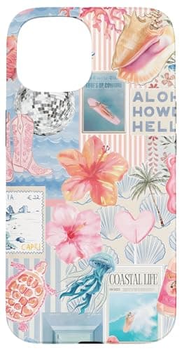 Beachy Blue Coquette Coastal Collage Preppy Cute Aesthetic Case for iPhone 15 - Image 1