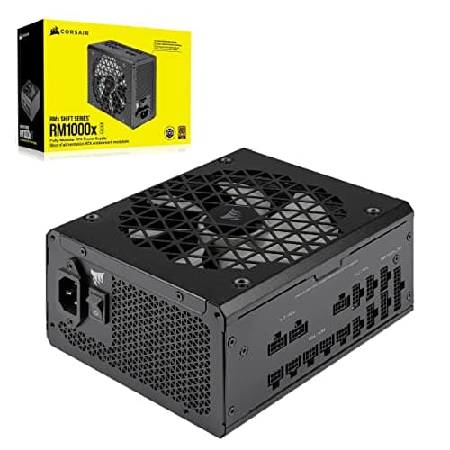 Corsair RM1000x Shift Fully Modular ATX Power Supply - Modular Side Interface - ATX 3.1 & PCIe 5.1 Compliant - Zero RPM Fan Mode - 105°C-Rated Capacitors - 80 Plus Gold Efficiency - Black - Image 1