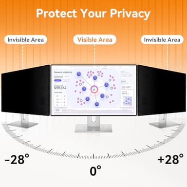 [2 Pack] 24 Inch Computer Privacy Screen for 16:9 Aspect Ratio Widescreen Monitor, Eye Protection Anti Glare Blue Light Computer Monitor Privacy Filter, Removable Anti-Scratch 24in Protector Film - Image 6