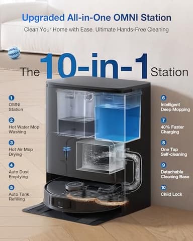 ECOVACS DEEBOT T30S Care Robot Vacuum and Mop, 11000Pa, ZeroTangle Technology, TruEdge Adaptive Edge, Hot Wate Washing, Self-Emptying, Self Refilling, Auto Lifting, Obstacle Avoidance - Image 5