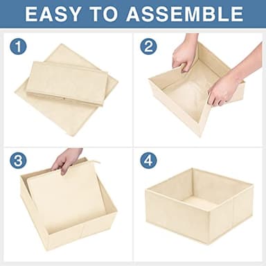 Criusia Drawer Organizer Clothes 12 Pack, Dresser Organizer for Nursery Bedroom Closet Organization and Storage - Baby Clothes Organizer Bins - Drawer Divider for Sock Underwear Bra Ties (Beige) - Image 7