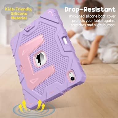 Fintie Kids Friendly Case for iPad (A16) 11th Generation 11 Inch (2025), iPad 10th Generation 10.9 Inch (2022), Fully-Body Rugged Heavy Duty Shockproof Protective Case with Kickstand, Purple - Image 7