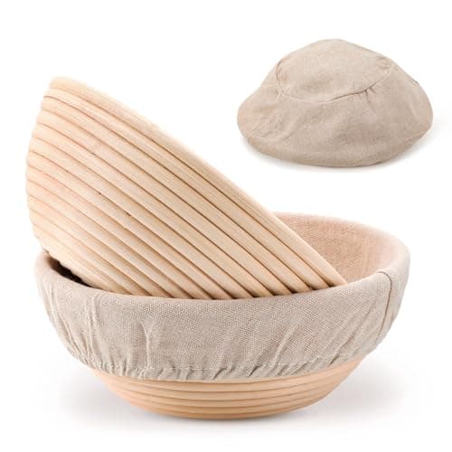 Komiikka Sourdough Bread Proofing Baskets(Set of 2) for Sour Dough Bread Baking Supplies, Brotform Proofing Basket, Proofing Bowls,Gift for Bread Bakers (8.5inch, Round) - Image 1