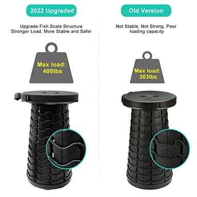 Coideal Retractable Folding Stool Upgraded - Portable Lightweight Collapsible Stool Telescoping Chair Seat Adjustable Height with Load 400 lbs for Adult Camping Travel Fishing Outdoor - Image 7
