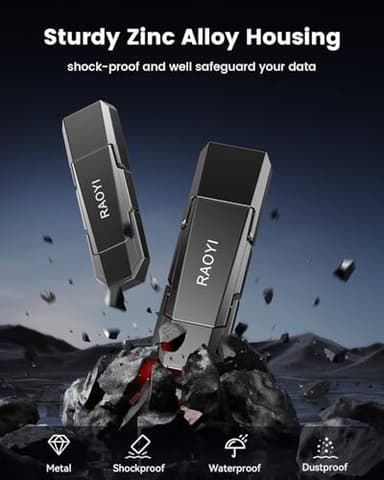 RAOYI 256GB USB C External SSD, 2-in-1 Solid State Drive Up to 450MB/s Dual USB 3.2 + Type-C Thumb Drive Portable SSD Drive for iPhone 15/16/17, Android, Tablet, PC and PS4 - Image 6