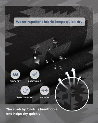 maamgic Mens 5 Inch Stretch Swimming Shorts Compression Liner Swim Trunks Quick Dry Bathing Suits Board Shorts Beach Shorts Swim Suits Geometrical Black Small - Image 2