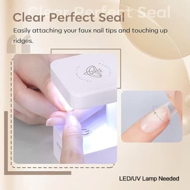 modelones 9 in One Gel Nail Glue Brush On Nail Glue 15 ml for Tips, Rhinestones, Base Coat, Blooming Art Gel Kit for Press on Nails Acrylic Tips U V Lamp Needed 2Pcs - Image 6