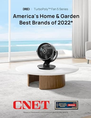 Dreo Fan for Bedroom, 13-Inch Oscillating Table Air Circulator Fan for Whole Room, 120° Tilt Adjustment, 28dB Ultra-Quiet, 70ft Powerful Airflow, 4 Speeds Desk Fans with Remote for Home, Office - Image 3