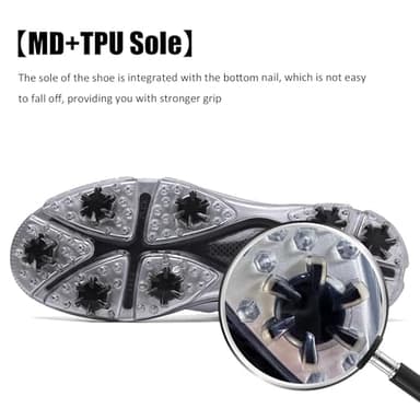 ULTIANT Men's Golf Shoes Fixed Nailless Sole Waterproof Lightweight No-Slip Walking Shoes Size7.5-13(Brown,41) - Image 3