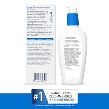 CeraVe Oil Control Moisturizing Gel-Cream, Face Moisturizer for Oily Skin, Niacinamide, Hyaluronic Acid & Oil Absorbing Technology To Rebalance Oily Skin, Non-Comedogenic, Fragrance Free & Oil-Free - Image 9