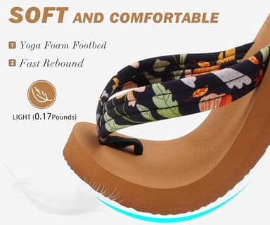 KuaiLu Womens Yoga Mat Flip Flops Comfortable Arch Support Ladies Summer Beach Pool Cushion Walking Thong Sandals Orthotic Slip on Outdoor Slides Travel Essentials Outfits Slippers Shoe Khaki Size 6.5 - Image 3