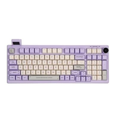 EPOMAKER RT100 97 Keys Gasket BT5.0/2.4G/USB-C Mechanical Keyboard with Customizable Display Screen, Knob, Hot Swappable Socket, 5000mAh Battery for Win/Mac(RT100 Purple， Wisteria Linear Switch) - Image 1