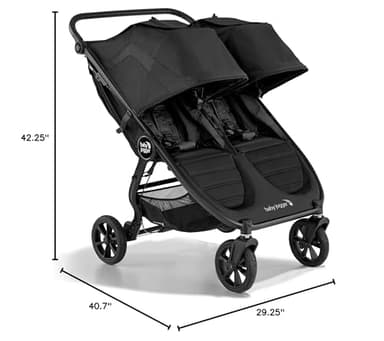 Baby Jogger City Mini GT2 All-Terrain Double Stroller Jet Black Perfect for Newborn and Toddler Compatible with Britax Cybex Graco and Maxi Cosi Infant Car Seats - Image 8