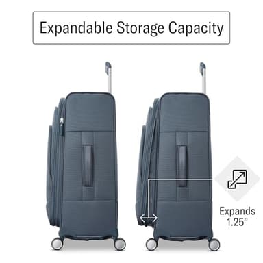Samsonite UpLIFT Lightweight Softside Carry-On Luggage with Spinner Wheels - Expandable - Airline-Approved, Polyester Soft Suitcase for Ultra Light Travel - Elemental Blue - Image 7