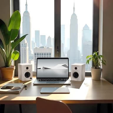 NL HOME PC Speakers for Desktop, 60W Max Output Compact Gaming Computer Speakers, Bluetooth 5.3/Aux-in Connectivity, Rich Bass Sound for Desktop, Laptop, Monitor - White - Image 2