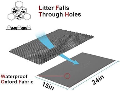 Pieviev Cat Litter Mat Double Layer Waterproof Urine Proof Trapping Mat 1 Pack (Gray, 24x15 Inch (Pack of 1 - Image 4