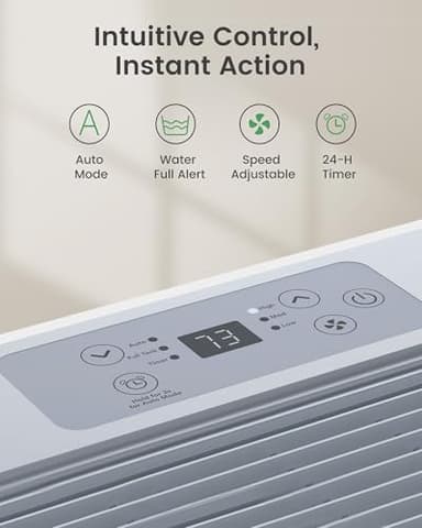 Waykar 80 Pint 2025 Energy Star Dehumidifier for Home, Basement, Large Rooms up to 5,000 Sq. Ft. - Auto Defrost, Ultra Quiet(40 dB), Auto Comfort Mode, with Drain Hose & Water Tank - Image 10