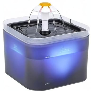 Cat Water Fountain, 67oz/2L Automatic Cat Drinking Fountain, Pet Water Fountain with LED Light and Filter for Cats and Small Dogs (Grey) - Image 8