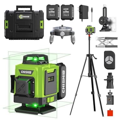 16 Lines Green Laser Level Kit -4x360° 4D Self-Leveling Cross Line Laser Level, Rotary Base and Accessories for Construction, Home Improvement and Picture Hanging,Portable Hard Carry Case Included… - Image 1