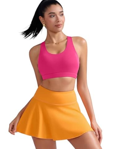 RUNNING GIRL Sports Bra for Women, Criss-Cross Back Padded Strappy Sports Bras Medium Support Yoga Bra with Removable Cups(2353 Hot Pink XL) - Image 2