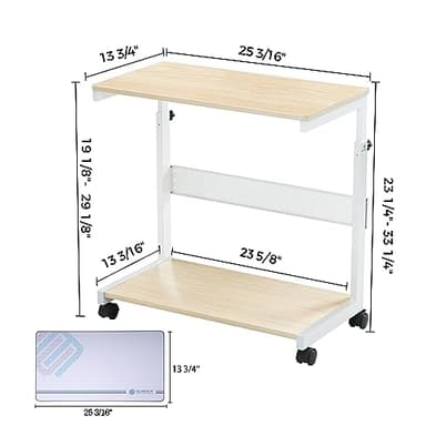 EUREKA ERGONOMIC PC Stand Computer Cart, Height Adjustable Tower Stand 2-Tier Suit for ATX Case Printer, Metal Rolling Cart on Wheels for Gaming Home Office, Maple - Image 9