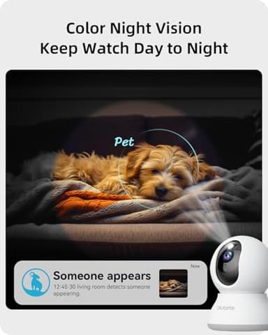 blurams Indoor Camera 2K, Cameras for Home Security 5G&2.4GHz, 360° Pet Camera w/Motion Tracking, Phone App, 2-Way Audio, IR Night Vision, Siren, Works with Alexa & Google Assistant - Image 4