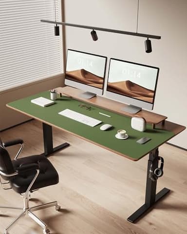 YSAGi Leather Desk Pad Protector, Office Desk Mat, Large Mouse Pad, Non-Slip PU Leather Desk Blotter, Laptop Desk Pad, Waterproof Desk Writing Pad for Office and Home (Green, 47" x 17") - Image 2