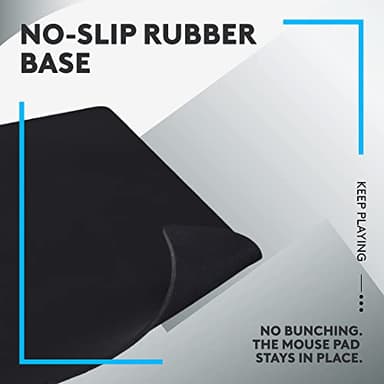 Logitech G840 XL Cloth Gaming Mouse Pad - 0.12 in Thin, Stable Rubber Base, Performance-Tuned Surface - Black - Image 6