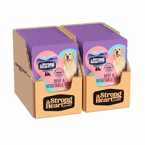 A Strong Heart Wet Dog Food Pouches, Beef & Vegetable Stew, 3.5 oz Pouches (Pack of 24), Made in The USA with Real Beef - Image 1
