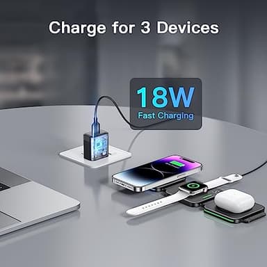 MURPISO 3 in 1 Charging Station for Apple,Magnetic Foldable Charger for Travel,Wireless Charger Pad for iPhone 16/15/14/13/12/Pro/Max/Mini,AirPods Wireless/Pro,iWatch Ultra/SE/10/9/8/7/6/5/4/3/2 - Image 7