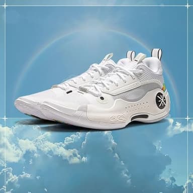 LI-NING Way of Wade 10 Rainbow Men Basketball Shoes Lining Professional Shock Absorption Sneakers Sports Shoes White Grey US 9 - Image 4