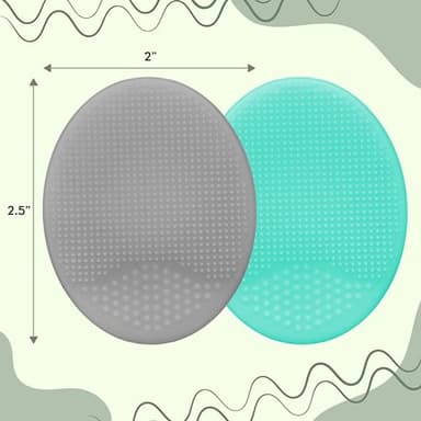 S&T INC. Exfoliating and Massaging Cradle Cap Bath Brushes for Baby, Silicone - 2 Inch x 2.5 Inch, Grey and Teal, 2 Pack - Image 6