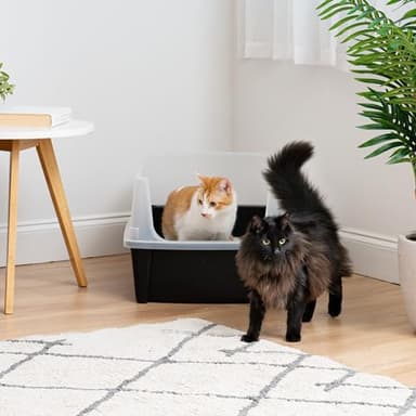 IRIS USA XX-Large Cat Litter Box, Open Top Extra Large Litter Box for Big Cats and Multi-Cat Households, High Sided Scatter Shield, Easy to Clean, 30"L x 20"W x 14"H, Black - Image 6
