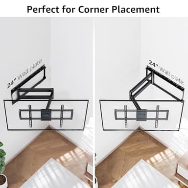 MOUNTUP Long Arm TV Wall Mount for Most 37''-82'' TVs, Corner TV Wall Mount with 30'' Extension Full Motion TVs Mount with Swivel Tilt Max VESA 600x400mm Load Up to 88 LBS, Fit 16/18/24'' Stud MU0019 - Image 4