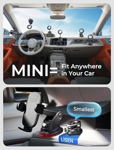 LISEN Vacuum Magnetic Car Phone Holder, SuctionPro Magsafe Car Mount 360 Adjustable Phone Mount for Car Accessories/Truck/Jeep/Windshield/Mirror/Kitchen/Gym, Gifts for iPhone 17 Pro Max 16 15 14 13 - Image 5