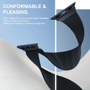 Stainless Steel Milanese Loop Compatible with Apple Watch Band 38mm 40mm 41mm 42mm（series 11/10） for men and women, Magnetic Clasp Replacement for iWatch Bands Ultra Series11 10 9 8 7 SE 6 5 4 3 2 1, Midnight - Image 5