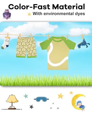 DAUGHTER QUEEN Boys Pajamas 18-24 Months Summer PJs Golf Pj Sets Baby Toddler 100% Cotton Short Sleeve Jammies Ball Sleepwear Tennis Clothes Outfits 18m/Mo 24m/Mth - Image 7