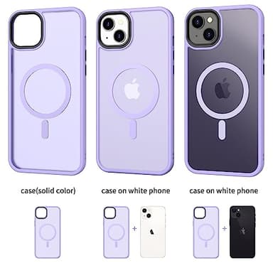 CACOE Magnetic Case for iPhone 13 & iPhone 14 6.1 inch-Compatible with MagSafe & Magnetic Car Phone Mount,Anti-Fingerprint TPU Thin Phone Cases Cover Protective Shockproof (Light Purple) - Image 4