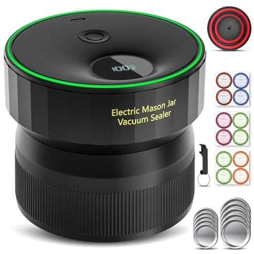 2025 Upgraded Mason Jar Vacuum Sealer, Electric Vacuum Sealer for Regular Mouth and Wide Mouth Canning Jars, Fully Automated and Portable - Image 1