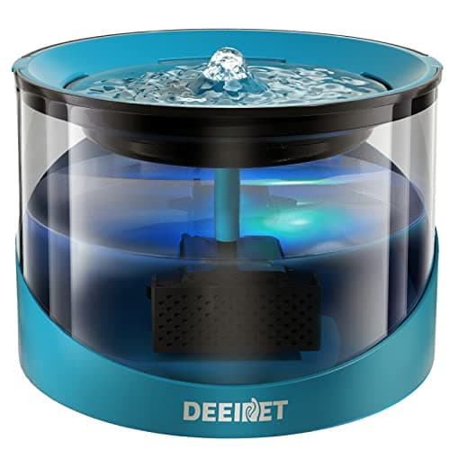 DEEIPET Cat Water Fountain, 74oz/2.2L Ultra Quiet Automatic Water Dispenser for Cats Dogs with Colorful LED Indicator, Water Bowl for Pets with Filter - Image 1