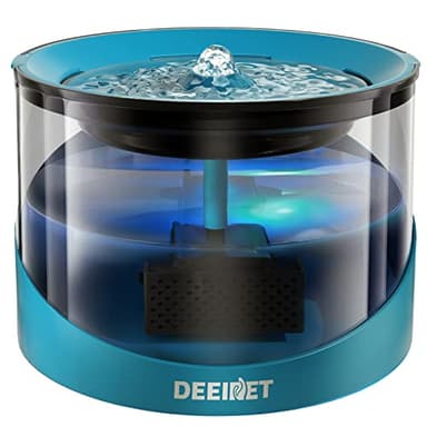 DEEIPET Cat Water Fountain, 74oz/2.2L Ultra Quiet Automatic Water Dispenser for Cats Dogs with Colorful LED Indicator, Water Bowl for Pets with Filter - Image 1