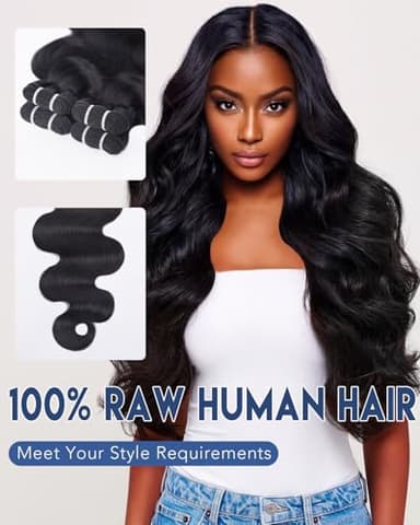 Lucklady 16A Raw Bundles Human Hair Body Wave, 4 Bundles 18 20 22 24 Inch Body Wave Bundles Human Hair, Triple Lifespan Virgin Remy hair - Image 6