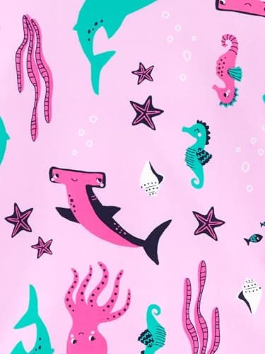Simple Joys by Carter's Girls' 3-Piece Assorted Rashguard Sets, Sea/Polka Dots, 4T - Image 3