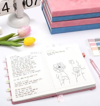 Lined Journal Notebook 365 Pages, A5 Leather Journals for Writing Women & Men, Hardcover Notebook with 100GSM Thick Paper, Daily Journal Notebook for Travel, Work, School, Note Taking, College Ruled - Image 4