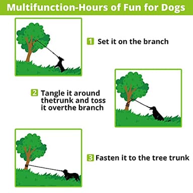 HOKINETY Dog Hanging Bungee Tug Toy: Interactive Tether Tug-of-War for Pitbull Small to Large Dogs to Exercise and Fun Solo Play - Durable Retractable Tugger Dog Rope Toy with 2 Chew Rope Toys - Image 6