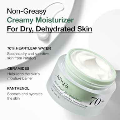 ANUA Heartleaf 70 Intense Calming Cream with Ceramide, Panthenol, Heartleaf extract, Korean Skin care - (50ml /1.69Fl. Oz) - Image 4