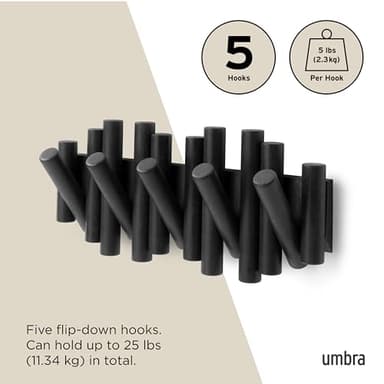 Umbra Picket Rail Hook for Entryways, Black - Image 5
