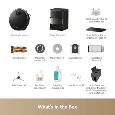 Mova V50 Ultra Complete Robot Vacuum and Mop Self-Cleaning, 24,000 Pa Suction, Liftable Navigation with Obstacle Overcoming and Warm Water Mopping with DuoSolution System Designed for Pets, Black - Image 9