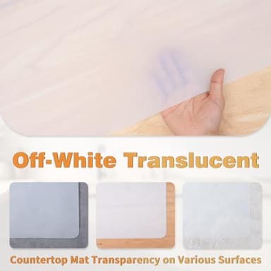 49.2" x 15.7" Large Silicone Mat for Kitchen Counter Protector, Cuttable Silicon Countertop Protector Mat Heat Resistant Mats for Countertop, Cut to Fit Placemat Ship Roll by Foepoge, Translucent - Image 3
